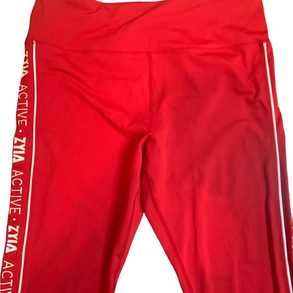 Zyia logo stripe red light n tight 28” high rise - Picture 6 of 8